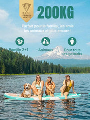 Tabla de paddle surf hinchable Niphean para adultos con todos los accesorios, tabla de stand up paddle hinchable de 320 cm para todos los niveles, SUP con capacidad de 200 kg para 2 personas, paddle hinchable con asiento