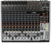 Mesa de mezclas de gama alta Behringer X2222USB de 22 entradas y 2/2 buses con preamplificadores y compresores de micrófono XENYX, ecualizadores británicos, procesador multiefectos de 24 bits e interfaz de audio USB