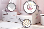 Cama Infantil KOBI FALA Blanco | con Cajón de Almacenamiento | 160x80 cm | Cama para Niño y Niña Cunas para Niños | con Colchón y Somier | Mueble para Habitación de Bebé | Cama Individual con Barrera