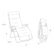 Sillón relax acolchado Lafuma Zero Gravity RSX Clip XL, plegable, tejido AirComfort, tumbona multiposición XL