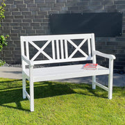 Banco de jardín, banco de madera, blanco, banco de asiento, 2 plazas