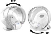 Ventilador sin aspas Sichler Haushaltsgeräte: Ventilador de mesa de 360° sin aspas y calefactor, oscilación, hasta 1100 W (ventilador con función de calefacción, sin hojas, mini)