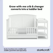 Cuna convertible 5 en 1 con cambiador y cajón Storkcraft Steveston