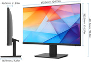 Monitor de PC para oficina KOORUI de 27 pulgadas, 75Hz VA 1080P 5ms, sin marco, HDMI, inclinación ajustable, cuidado ocular, montaje en pared VESA, negro