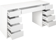 Escritorio Mirjan24 Ada Bis, 9 cajones, escritorio para estudiantes, mesa de ordenador, An:Al:Pr 154x76x55 cm, escritorio infantil, mesa de trabajo, mesa para PC, habitación juvenil, habitación infantil (Nuez Okapi)