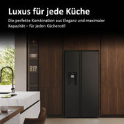Frigorífico americano Haier HSW79F18DIPT I Frigorífico Side by Side con dispensador de hielo, Total No Frost, Wi-Fi y App I 177,5 x 90,5 x 72,6 cm I 601 L de capacidad útil y conexión a toma de agua
