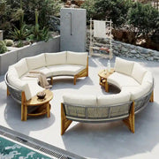 Conjunto de muebles de exterior para 6 personas con cojines y 1 mesa de centro