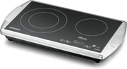 ROMMELSBACHER Doppelkochplatte CT 3403/TC – Made in Germany, SCHOTT CERAN®Kochfläche, 2 Kochzonen, energiesparend, kurze Aufheizzeit, 9 Leistungsstufen, Touch Control, Überhitzungsschutz, Edelstahl