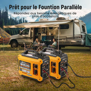 maXpeedingrods Generador Eléctrico Inverter Silencioso de Gasolina de 2000W y 4 Tiempos con Tomas USB y 230V, Pantalla Digital, Compacto y Ligero para Caravanas, Camping y Vehículos Recreativos