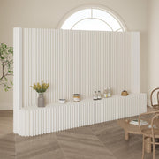 Separador de ambientes plegable con estantería, biombo divisor flexible, ideal para oficina, sala de estar, tiendas, dormitorio, balcón (blanco) (L300 x A43 x H200 cm)
