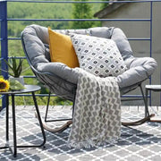 Mecedora gigante para patio, silla tipo huevo estilo libre para interior y exterior con cojín tapizado, silla moderna para jardín, patio trasero