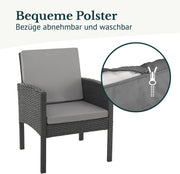 Set de muebles de jardín SVITA Denver de poliratán, grupo de comedor, salón, mesa de comedor, negro