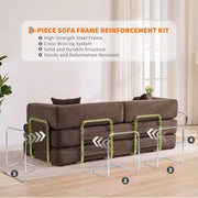 Sofá cama convertible 5 en 1: diván de suelo de pana de 78.8" con brazos, respaldo y cojines ajustables