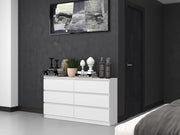Cómoda CDF de 6 cajones, cómoda de dormitorio blanca, mueble armario de almacenamiento espacioso para salón u oficina, diseño moderno y espacioso, fácil de instalar, 40x75x138 cm, mueble para ropa