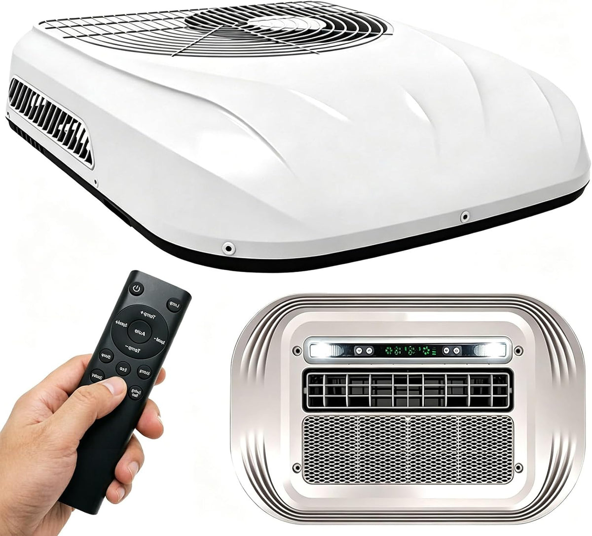 Aire acondicionado para vehículos recreativos, 6142 BTU, aire acondicionado de techo para RV con calefacción y refrigeración, para camiones, campers, autocaravanas, caravanas, remolques y casas rodantes