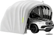 Cochera semiautomática de acero inoxidable, marquesina plegable para exteriores, garaje móvil para exteriores, L 5,5 m x A 2,5 m x Al 2,3 m / L 5,9 m x A 2,7 m x Al 2,45 m (Gris) (5,9 x 2,7 x 2,45 m)