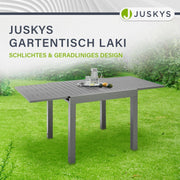 Mesa de jardín Juskys Laki 70x70 cm extensible - Mesa de comedor de aluminio extensible - tablero grande - mesa de aluminio muebles de balcón muebles de jardín antracita