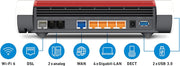 AVM Fritz!Box 7590 AX (Router Wi-Fi 6 DSL con 2400 Mbps (5 GHz) y 1200 Mbps (2,4 GHz), hasta 300 Mbps con VDSL Supervectoring 35b, malla WLAN, base DECT, versión en alemán)
