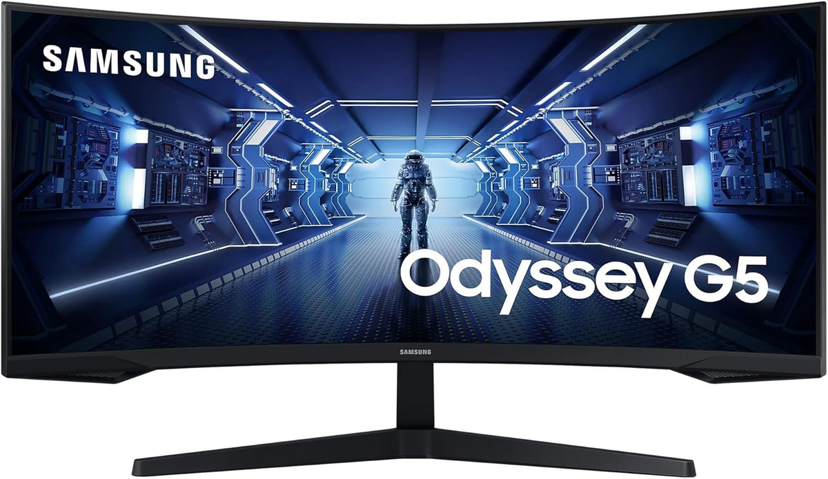Monitor Samsung Odyssey G55T 34'' 165Hz, 1ms, Panel VA 1000R, UWQHD 3440x1440, 2500:1, 250cd/m2, AMD FreeSync Premium, Base Ajustable, HDMI, DisplayPort