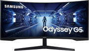 Monitor Samsung Odyssey G55T 34'' 165Hz, 1ms, Panel VA 1000R, UWQHD 3440x1440, 2500:1, 250cd/m2, AMD FreeSync Premium, Base Ajustable, HDMI, DisplayPort