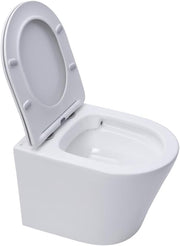 Pack WC suspendido completo con accesorios: bastidor autoportante Grohe, inodoro SAT Infinitio sin brida, placa cromada, asiento de inodoro, taza, cisterna y mecanismo.