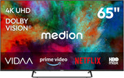 Televisor MEDION de 163,9 cm (65 pulgadas) (Smart TV, Dolby Vision HDR, HBO Max, MagentaTV, Prime Video, Disney+, DAZN, Paramount+, Dolby Atmos, tienda VIDAA, PVR, Bluetooth, MD 865302)
