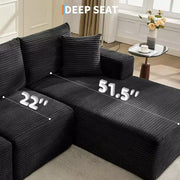Sofá moderno de 108", sofá tapizado de 3 plazas en forma de L con cojines, sofá de asiento profundo, no requiere montaje