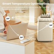 Aire acondicionado portátil Comfee Easy Cool 2.0, 7000 BTU 2,0kW, refrigeración, ventilación y deshumidificación, tamaño de habitación hasta 68m³ (25㎡), control por APP/Alexa/Google Home/IFTTT, aire acondicionado móvil con manguera de escape