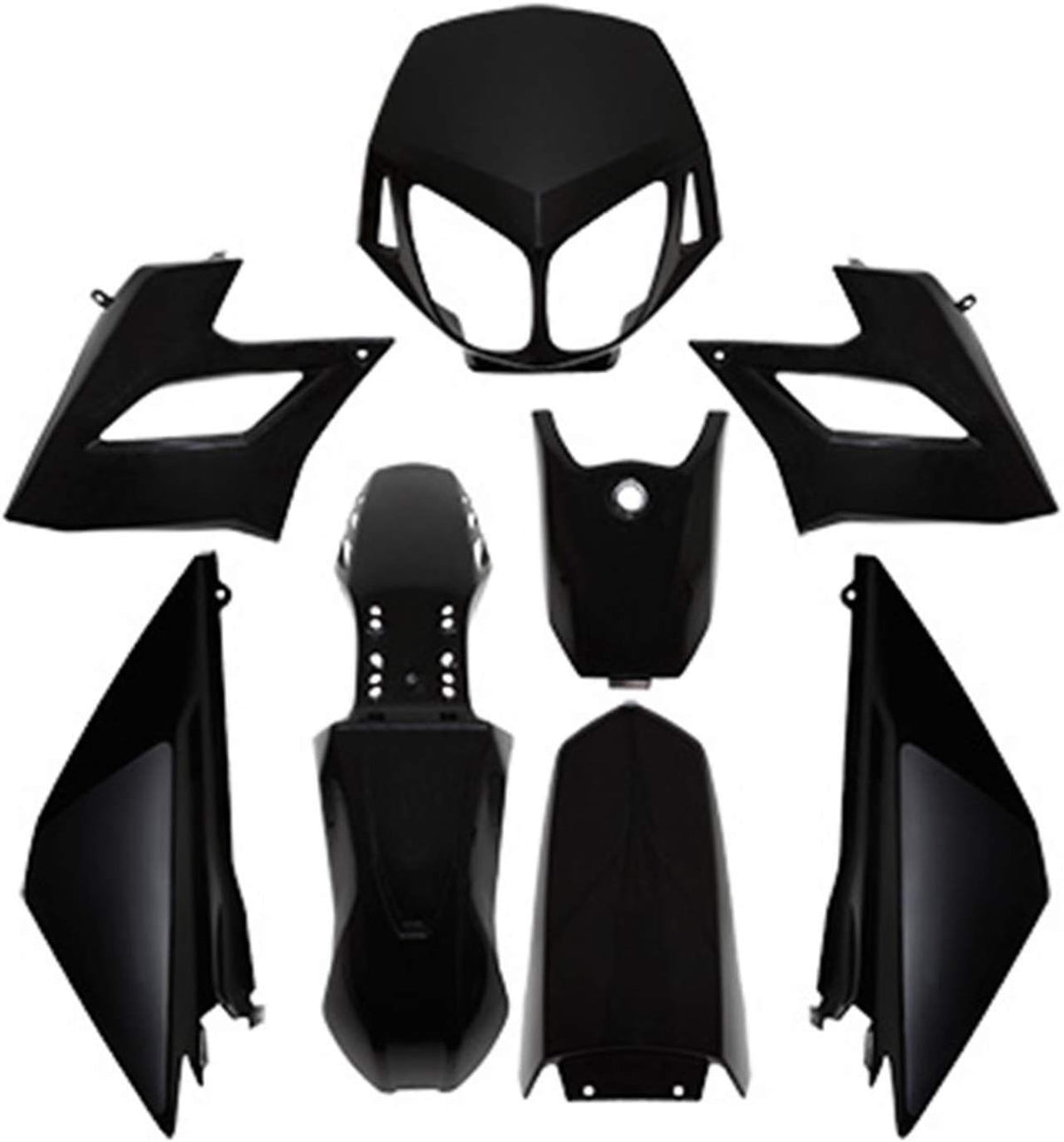 Kit de carenado P2R Moto DERBI 50 Senda Drd Racing 2008-2017 8 piezas negro brillante Nuevo
