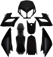 Kit de carenado P2R Moto DERBI 50 Senda Drd Racing 2008-2017 8 piezas negro brillante Nuevo