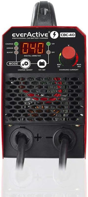 everActive Cargador de Batería de Coche con arrancador e inversor para Batería 12/24 V, CBC-40