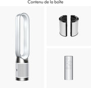 Ventilador Dyson Purifier Cool PC1, purificador de aire con potente flujo de aire refrescante (Blanco/Plata)