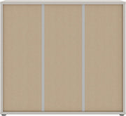 Zapatero Forte Alice Springs 100 110, armario de recibidor con 3 puertas y 8 estantes, madera reconstituida, color beige cachemira, 109,2 cm de ancho x 99,1 cm de alto x 34,9 cm de profundidad