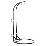 LeisureMod Silla Colgante Huevo para 2 Personas con Soporte - Columpio Hamaca Lounger de Ratán para Patio Exterior/Interior con Cojines
