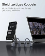 Auriculares de natación de conducción ósea OpenSwim Pro S711 IP68 32GB MP3 Bluetooth 5.4 9h carga inalámbrica gris
