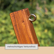 Soporte para hamaca de exterior Ampel 24 de 310 cm, madera de eucalipto resistente a la intemperie, soporte modelo Mauritius marrón sin hamaca