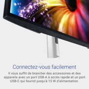 Monitor Dell U2724D UltraSharp de 27" QHD (2560x1440), 120 Hz, IPS Black, 5 ms, 98% DCI-P3, 2x USB-C, 2x DisplayPort, HDMI, 3x USB, garantía de 3 años, plata