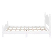 Base de cama de madera tamaño Queen Whisen, base de plataforma con soporte de listones de madera