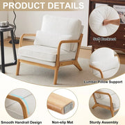 Sillón decorativo tapizado de estilo moderno de mediados de siglo