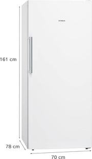 Congelador independiente Siemens GS51NAWCV iQ500, 161 x 70 cm, 289 L, noFrost nunca más tendrá que descongelar, bigBox espacio para alimentos congelados grandes, varioZone estantes y cajones de cristal flexibles, blanco