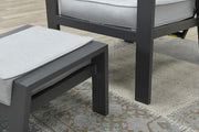 Sillón relax Garden Impressions Luxus con taburete Max, respaldo ajustable