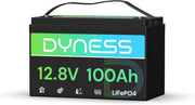 Batería de litio Dyness 12V 100Ah LiFePO4 con BMS 100A, protección de baja temperatura, para autocaravanas, sistemas solares, caravanas, barcos y sistemas aislados.