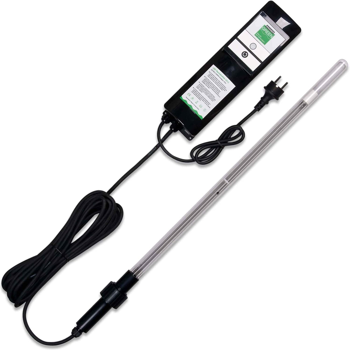 Kit de lámpara germicida UVC sumergible Wagner Green de 3 piezas con contador de horas, clarificador UVC para estanques de jardín y estanques de kois, filtro para desinfección y eliminación de algas (kit de 3 piezas con lámpara de amalgama de 80 vatios)