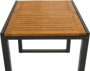 Mesa de jardín/balcón extensible DEGAMO RIVELLO 80/120x70 cm, aluminio antracita + madera de acacia aceitada, exterior, con certificación FSC®