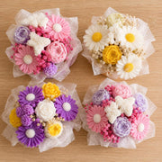 Ramo de flores de cera de soja perfumadas en maceta decorativa, hecho a mano, reutilizable