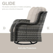Sillones mecedoras de mimbre para exteriores Gymojoy con base giratoria (juego de 2)