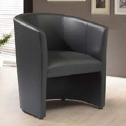 Sillón de diseño, sillón club, sillón lounge, mueble club, silla de oficina, mobiliario para consultorio en piel sintética, tapizado, negro