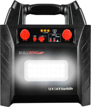 Bullwing - Arrancador Powerbank 24 V - Camión 900 A - Coche 12 V - 1800 A