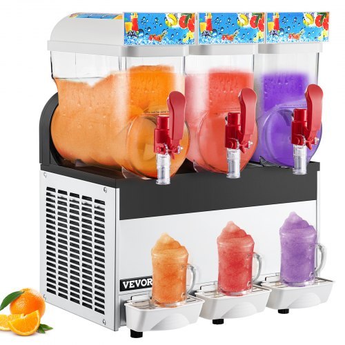 Máquina comercial de granizados de 3 tanques, dispensador de bebidas congeladas y batidos, 45 L