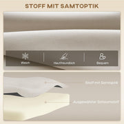 HOMCOM Sofá cama 4 en 1, sofá de 2 plazas con función de cama, 183 x 98,5 cm, sofá plegable con respaldo ajustable en 5 niveles, cojín lumbar y aspecto de terciopelo para salón, beige